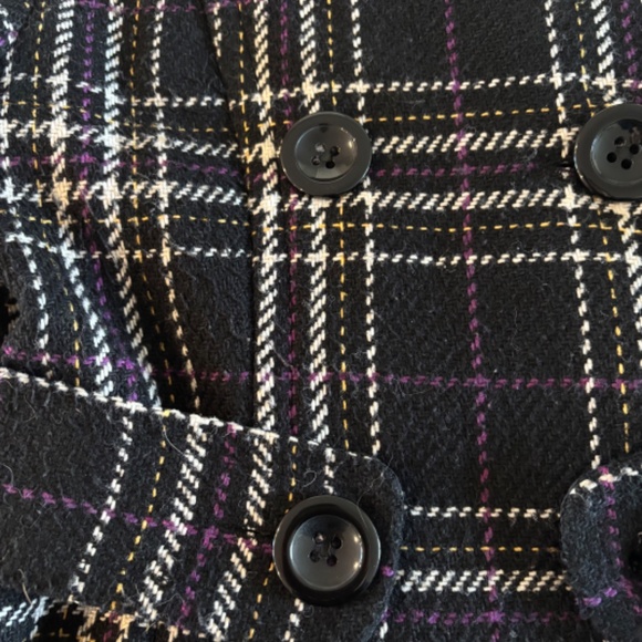 Urban Behavior Vintage Patterned Black Pea Coat - Size S - Picture 4 of 5